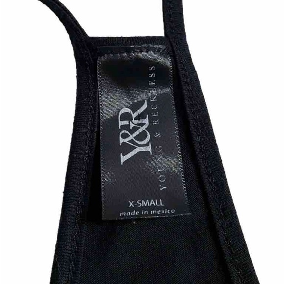 Y&R Young & Reckless Top Camisole Tank Women’s XS Black RCKLSS - Picture 4 of 7